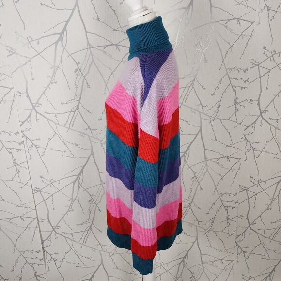 Lovers & Friends 30% Wool Colorblock Stripe Marianne Turtleneck Sweater - Picture 3 of 6